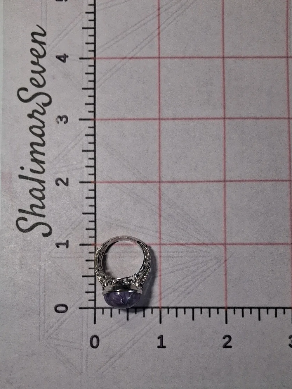 Signed Sajen 925 D'Joy Sterling Silver Ring Charoite Purple Stone Size 7